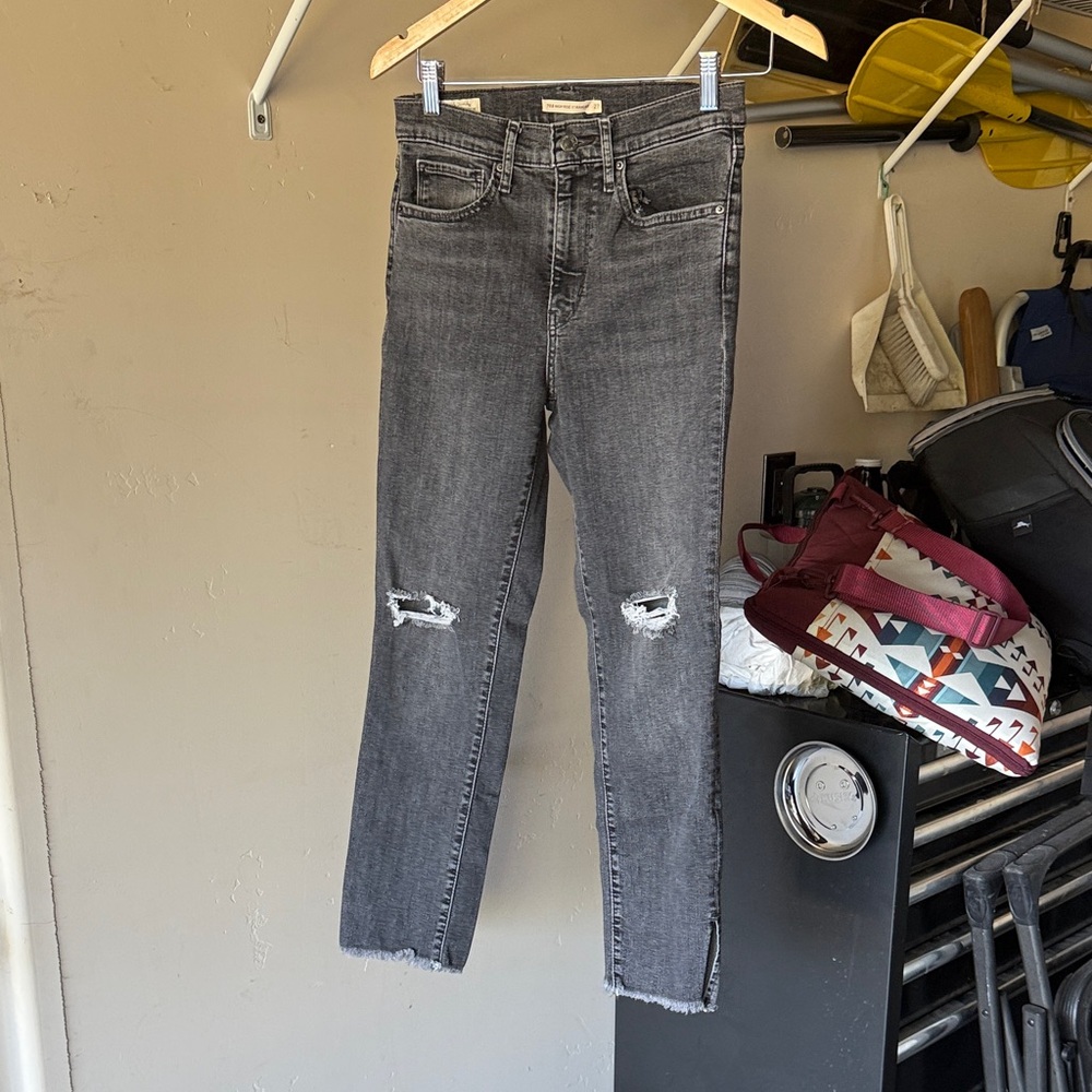 Levi's Gray Distressed Women Jeans